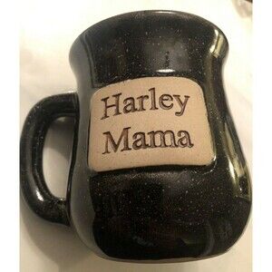 Vintage Handmade Pottery High End MINTY Harley Davidson Mama Mom Coffee Mug